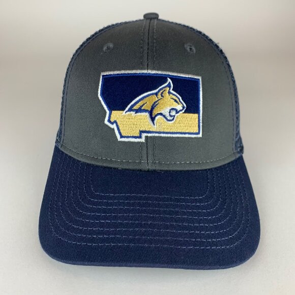 Montana State Bobcats NCAA Navy Blue Ouray Snapback Trucker Hat - Picture 2 of 5